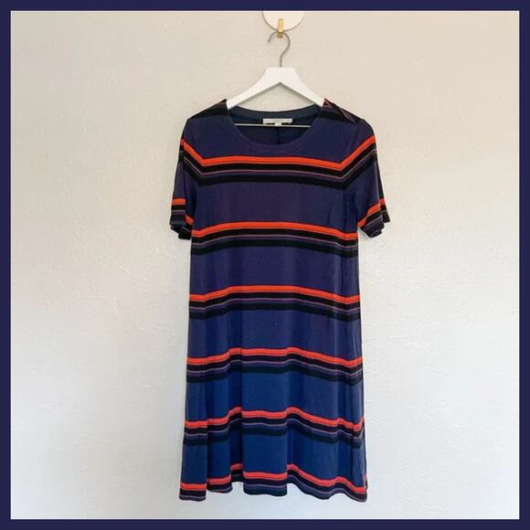 LOFT Dresses & Skirts - LOFT Dark Striped T-Shirt Dress Medium